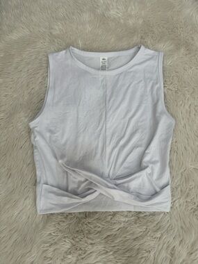 ALO Yoga White Twist-Front Tank